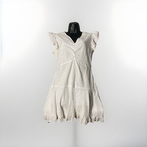 Bar III Womens Sleeveless Bright White Dress V-Neck‎ Crochet Size 6